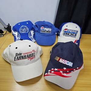Vintage Racing Hats Lot of 5 Dale Earnhardt Pepsi 400 Nascar Adjustable Caps